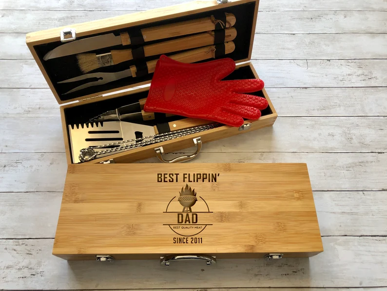 Custom bbq set, grill set, bbq grilling set, bbq set, tool set, grilling tool set, custom tool set, barbecue gift, bbq gift, man gift