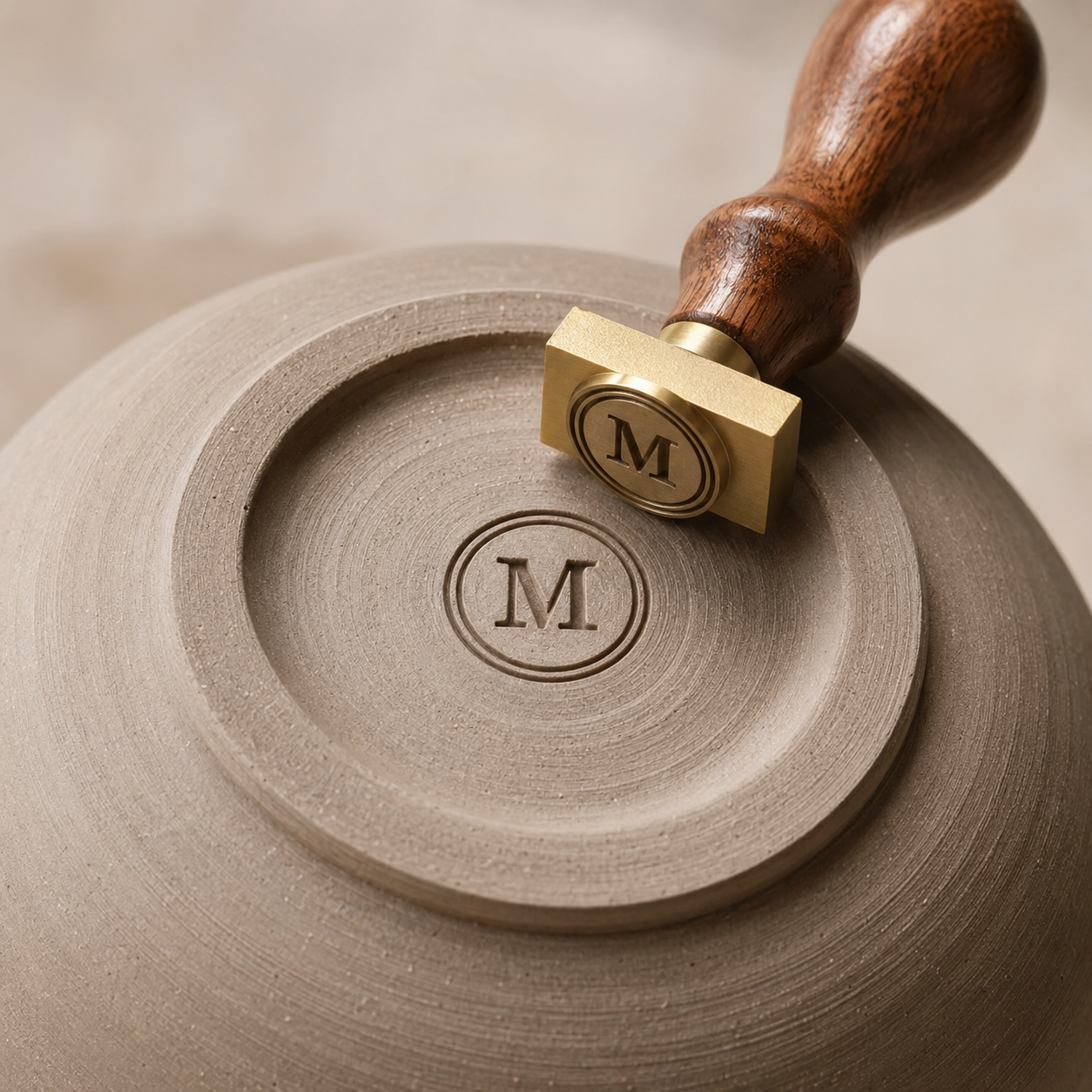 Custom Logo Pottery Stamp for Clay, Personalized Brass Letter Stamp Set for Artists and Handmade Crafts
