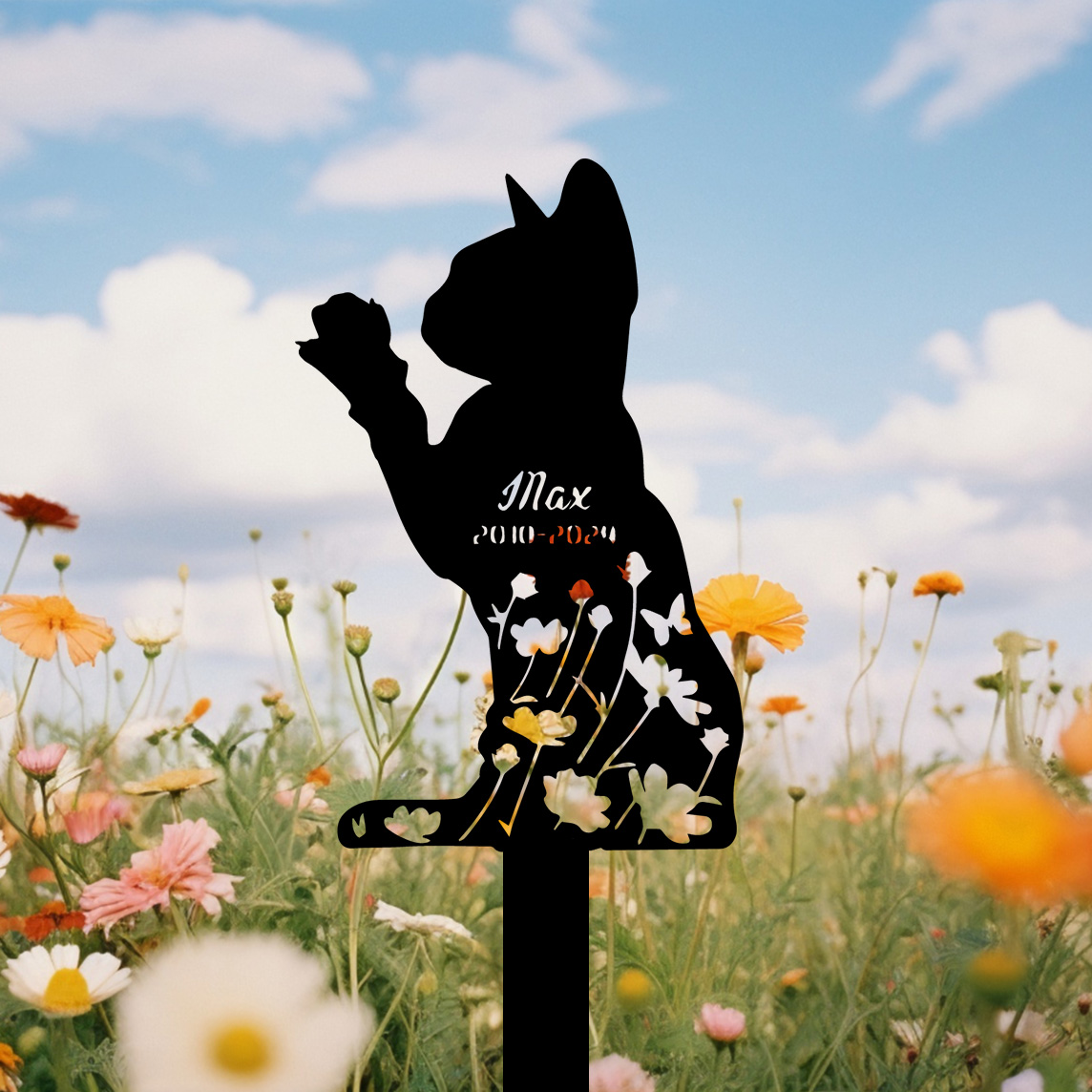 Custom Cat Memorial Stake, Cat Grave Marker, Cat Breed Metal Sign, Pet