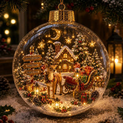 🎄Light-Up Christmas Story Globe Ornament | Magical Mini Holiday World