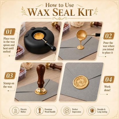 Custom Monogram Wax Seal Stamp, Personalized Initial and Name Sealing Stamp for Wedding Invitations, Envelopes, Gift Cards and Scrapbooking