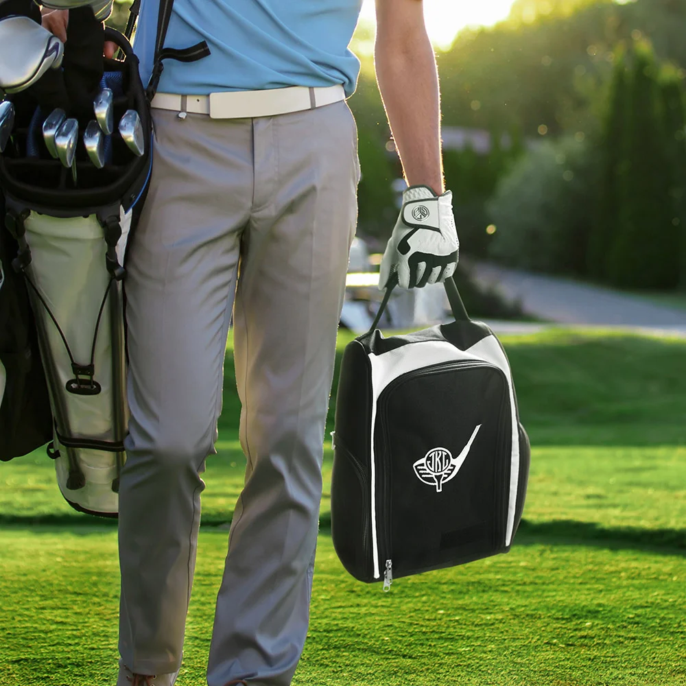 Personalized Golf Shoe Bag with Name and Monogram - Custom Golf Gifts for Men & Women - Embroidered Golf Shoe Carrier - Groomsmen & Father's Day Gift - Portable Shoe Organizer for Travel