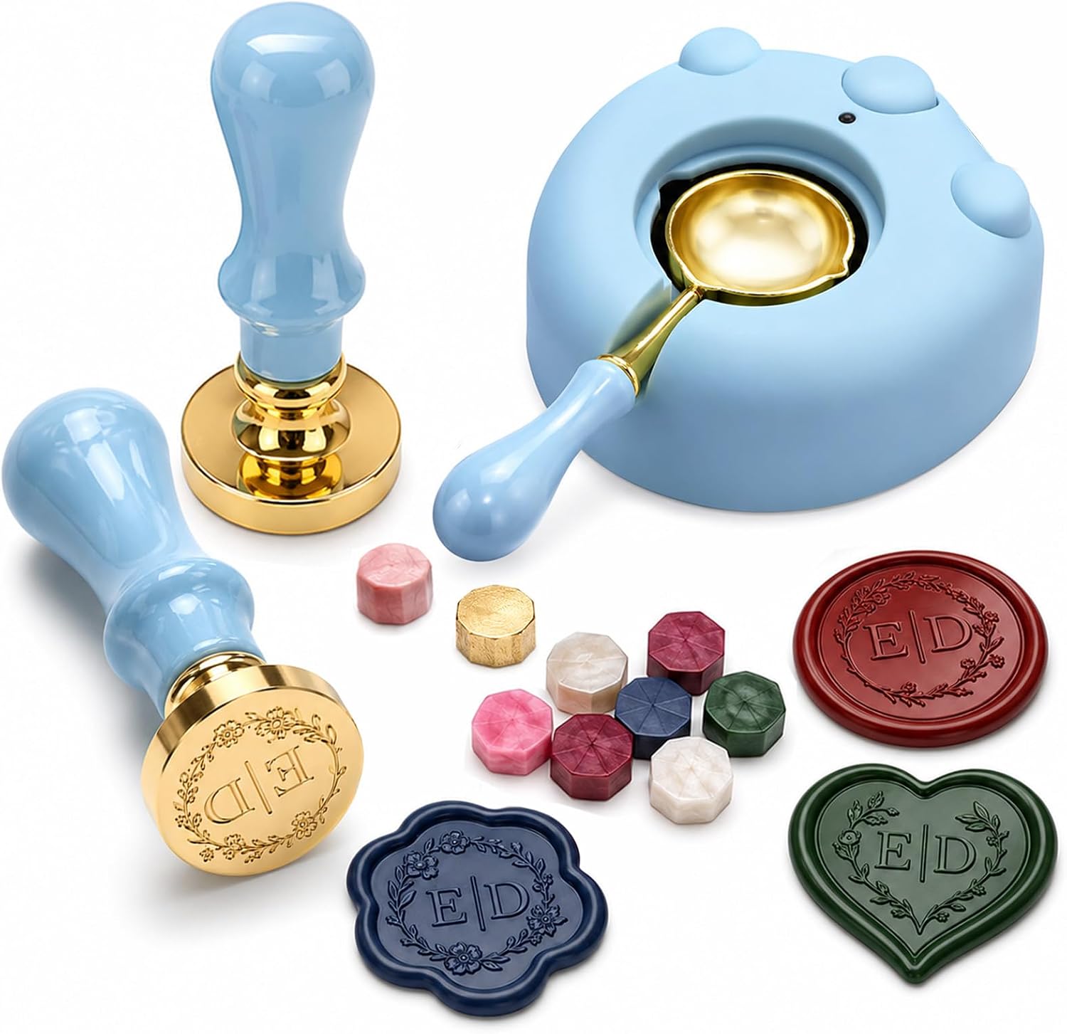 Custom Monogram Wax Seal Stamp, Personalized Initial and Name Sealing Stamp for Wedding Invitations, Envelopes, Gift Cards and Scrapbooking