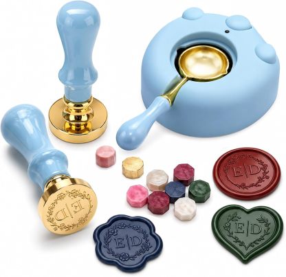 Custom Monogram Wax Seal Stamp, Personalized Initial and Name Sealing Stamp for Wedding Invitations, Envelopes, Gift Cards and Scrapbooking