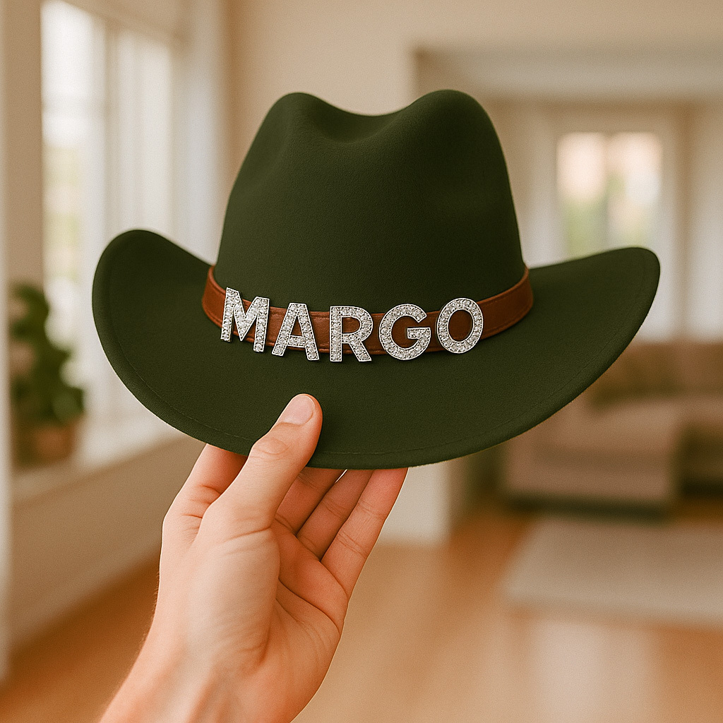 Custom Toddler Cowboy Hat for Kids, Personalized Rhinestone Cowgirl Hat for Girls Boys, Sparkly Cowboy Hat for Women Men