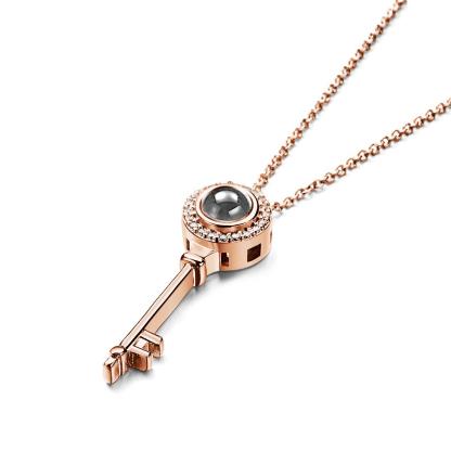 Photo Projection Necklace Personalized Picture Inside Pendant Keepsake Jewelry Trendy Best Friend Gift