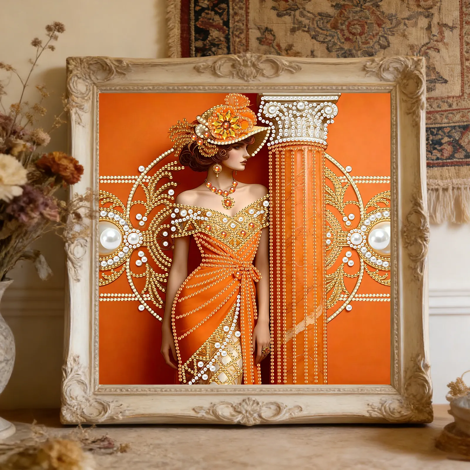 Pearl Elegant Woman-Special Shaped Diamond Painting 