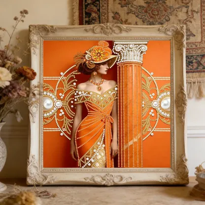 Pearl Elegant Woman-Special Shaped Diamond Painting 
