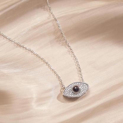 Evil Eye Projection Necklace Custom Photo Necklace