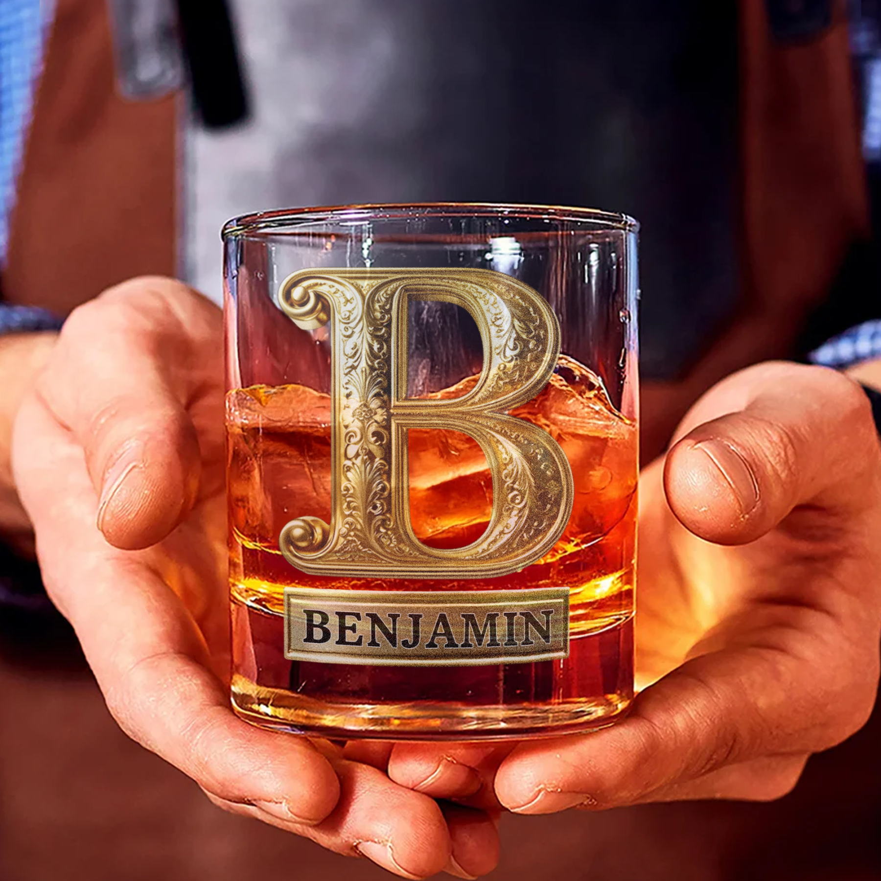 Custom Name Rose Pearl/Embossing Alphabet Wine Glass, 10oz Bourbon Whiskey Old Fashioned Glass, Anniversary/Valentine's Day Gift for Him/Her/Couple