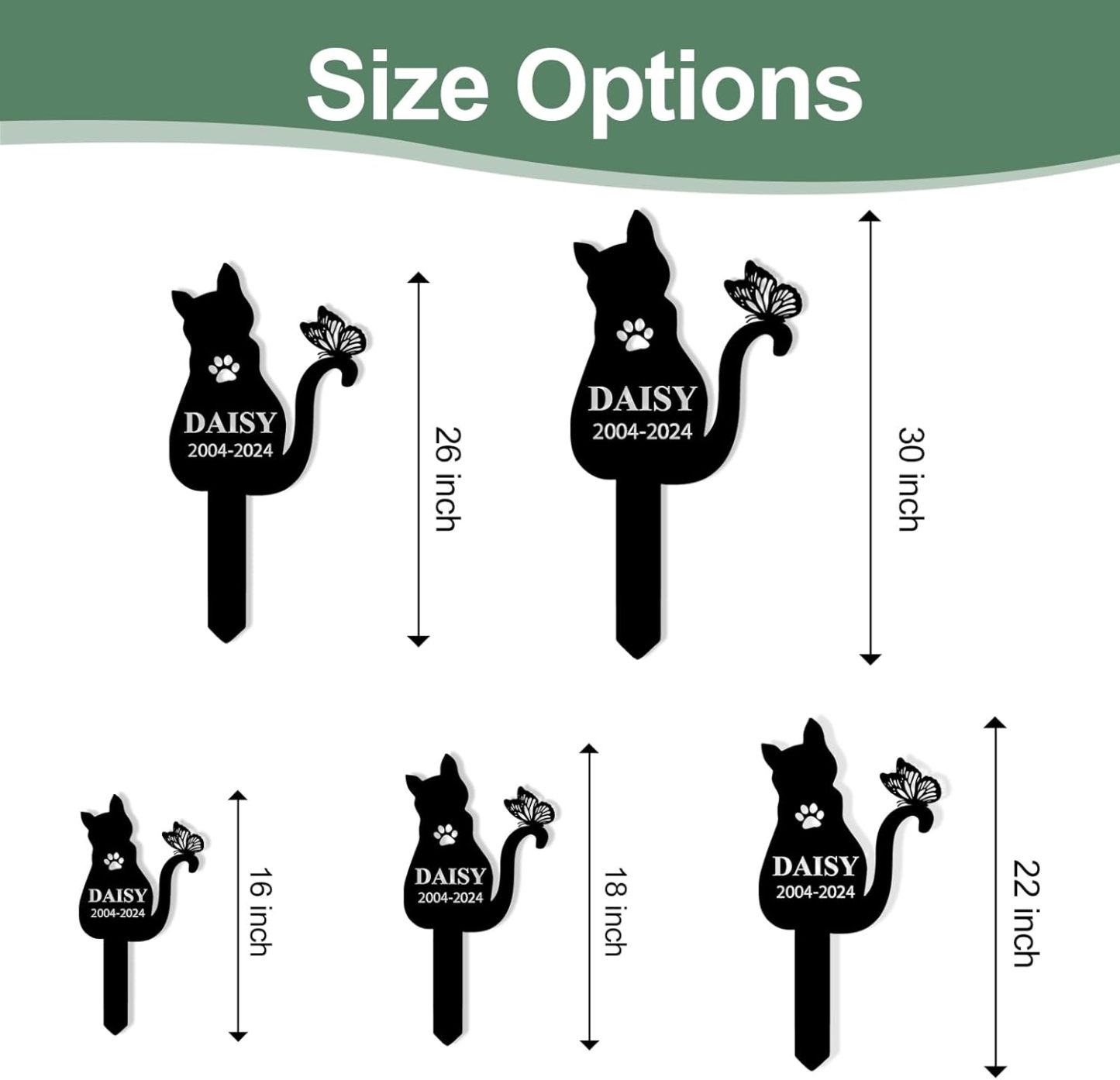 Personalized Pet Memorial Garden Stake, Custom Cat Headstone for Outdoor Decor | Memorial Plaque for Lost Pets-MetalsignX