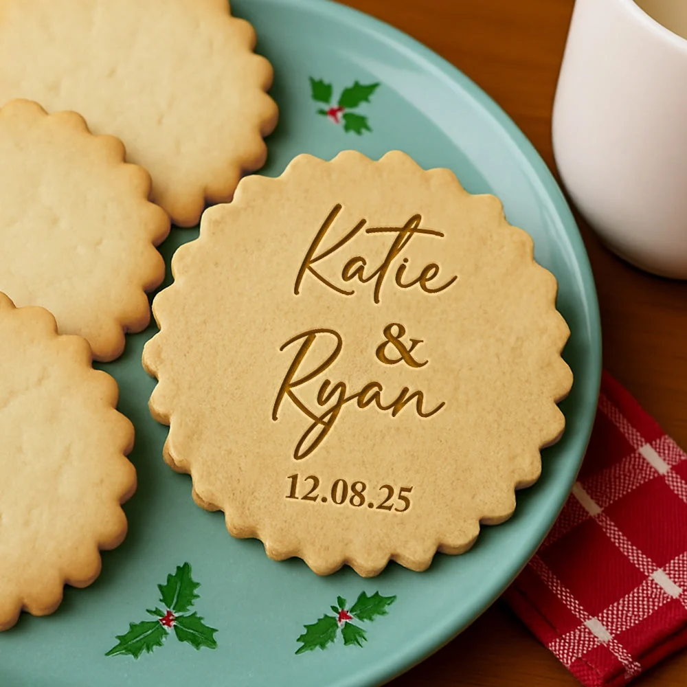 Personalized Wedding Initials and Date Cookie Stamp