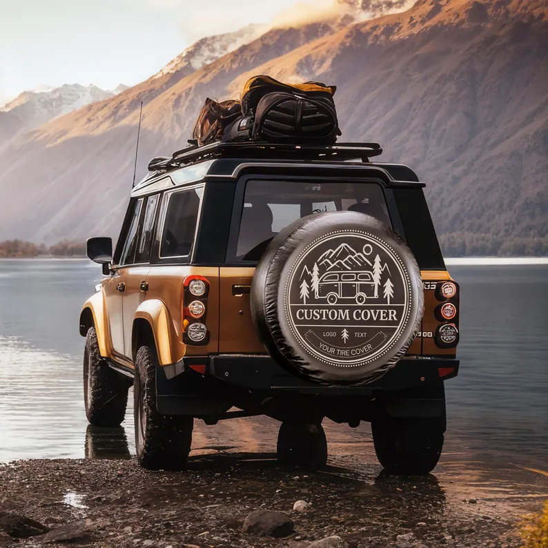 Custom Spare Tire Cover for All Sizes - Personalized Wheel Cover with Your Logo, Text, or Photo - Car Accessories Gift for Him