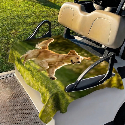 Personalized Photo Golf Seat Cover | Custom Plaid Breathable Cart Cover | Golf Accessory Birthday Gift for Men, Grandpa,Players, Coaches