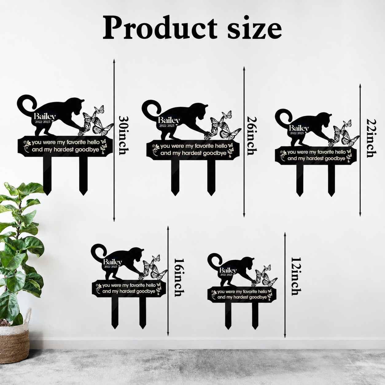 Sleeping Cat Grave Marker – Personalized Outdoor Pet Memorial Stone with Custom Name and Lifespan Dates, Engraved Cat Headstone for Garden or Cemetery, Durable Tombstone for Pet Loss Tribute