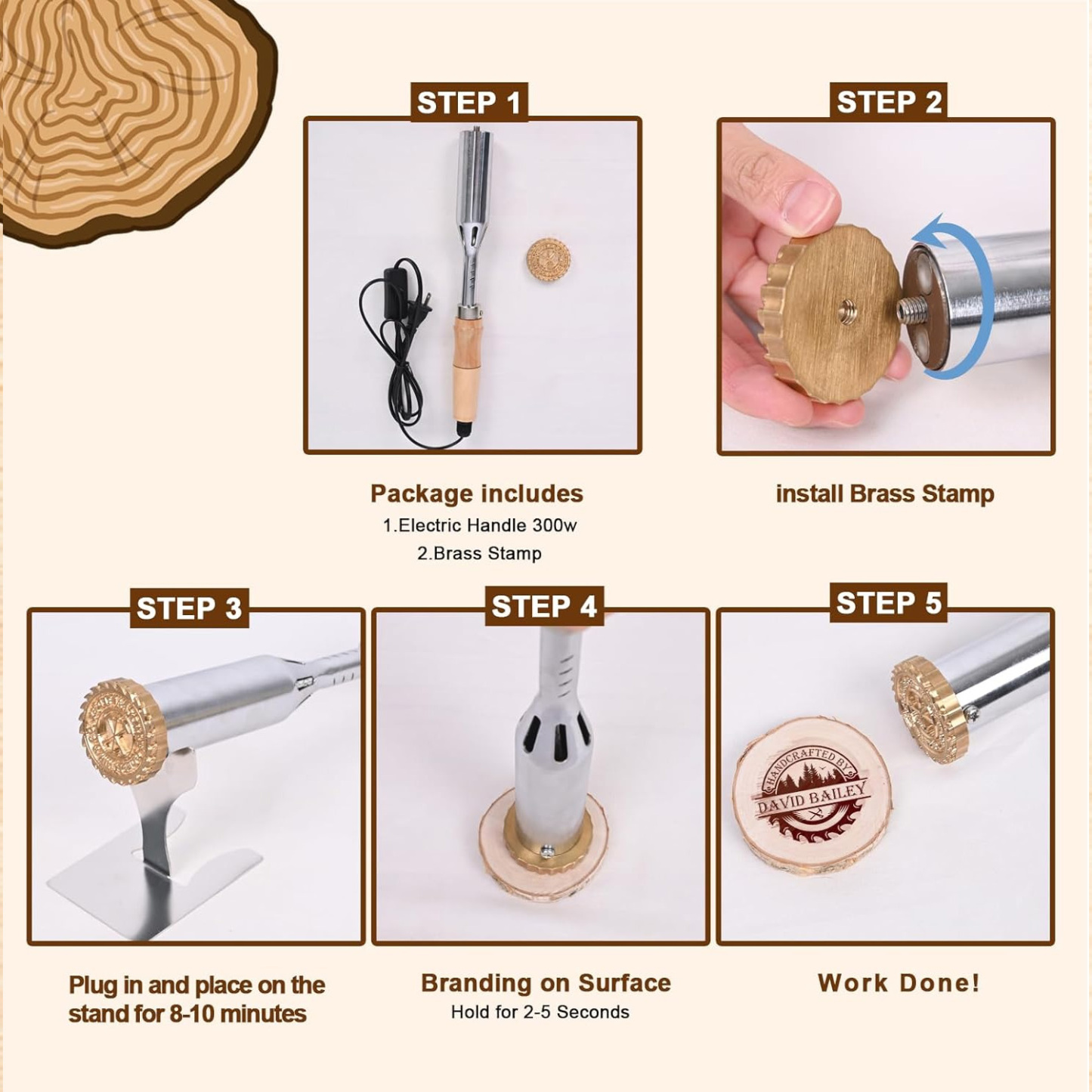 [Copy]Custom Electric Wood Branding Iron - Personalized Logo Temperature-controlled Wood Burning Stamp, Metal Branding Iron for Leather Food Meat, Letter Branding Irons Gifts for Weddings & Handcraft