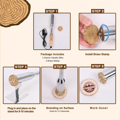 [Copy]Custom Electric Wood Branding Iron - Personalized Logo Temperature-controlled Wood Burning Stamp, Metal Branding Iron for Leather Food Meat, Letter Branding Irons Gifts for Weddings & Handcraft