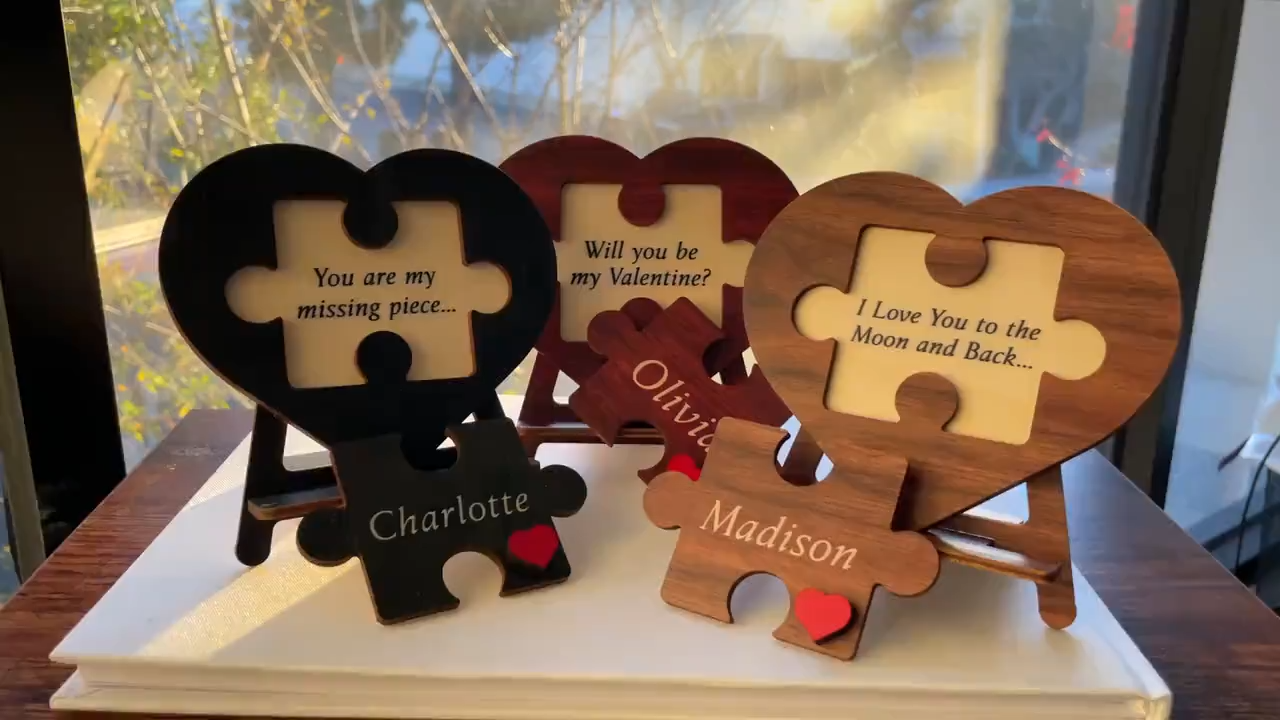Valentine's Day Gift, Puzzle Name Sign for Couples, Valentine Gift Gift for Him Her, Couples Gift, Couple Home Decor, Puzzle Couple Sign
