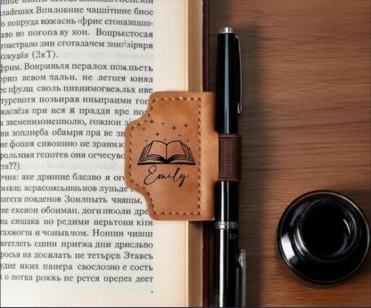 Personalized Leather Magnetic Bookmark with Box, Book Lover Gift, Handmade Reading Accessories