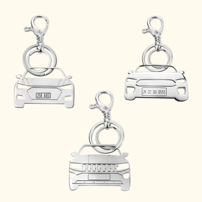 Personalized Car Keychain In Any Model with Number Plate Info Birthday Gift for Car Enthusiast