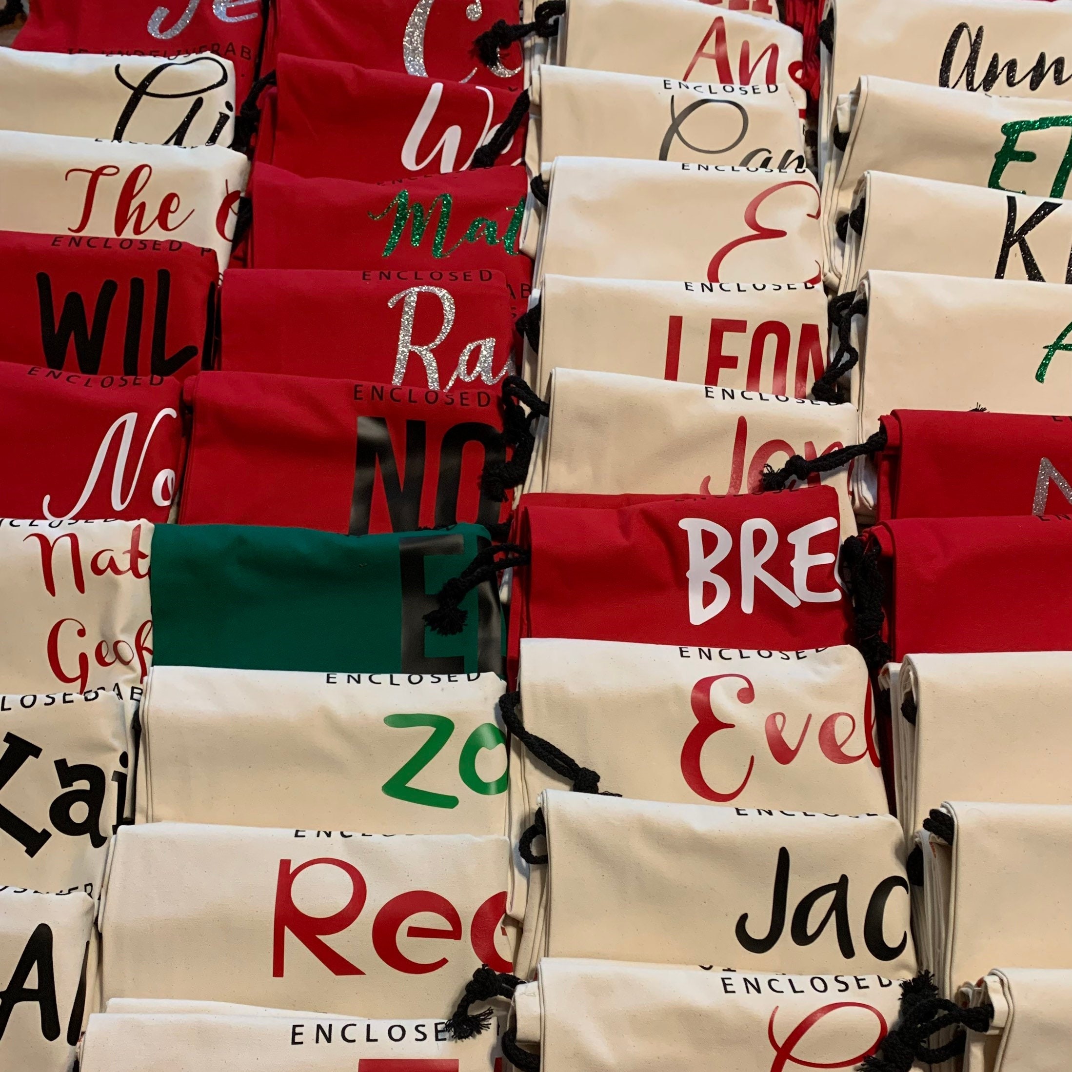 Personalized Christmas Santa Sack, Custom Canvas Gift Bag, Large Santa Present Sack for Kids, Reusable Holiday Gift Bag