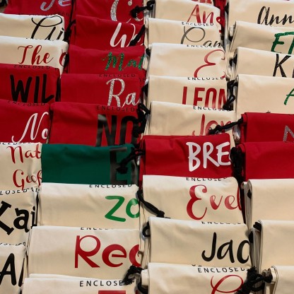 Personalized Christmas Santa Sack, Custom Canvas Gift Bag, Large Santa Present Sack for Kids, Reusable Holiday Gift Bag