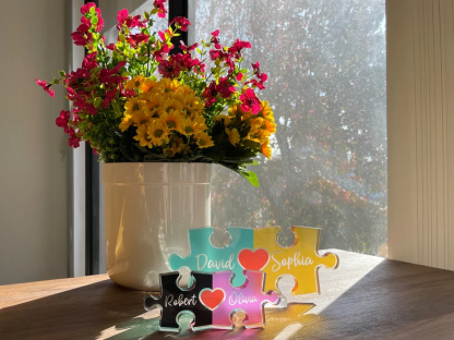 Puzzle Name Sign for Couples Christmas, Romantic Gift for Him Her, Personalized Love Keepsake, Couple Home Decor, Custom Gifts for Couples