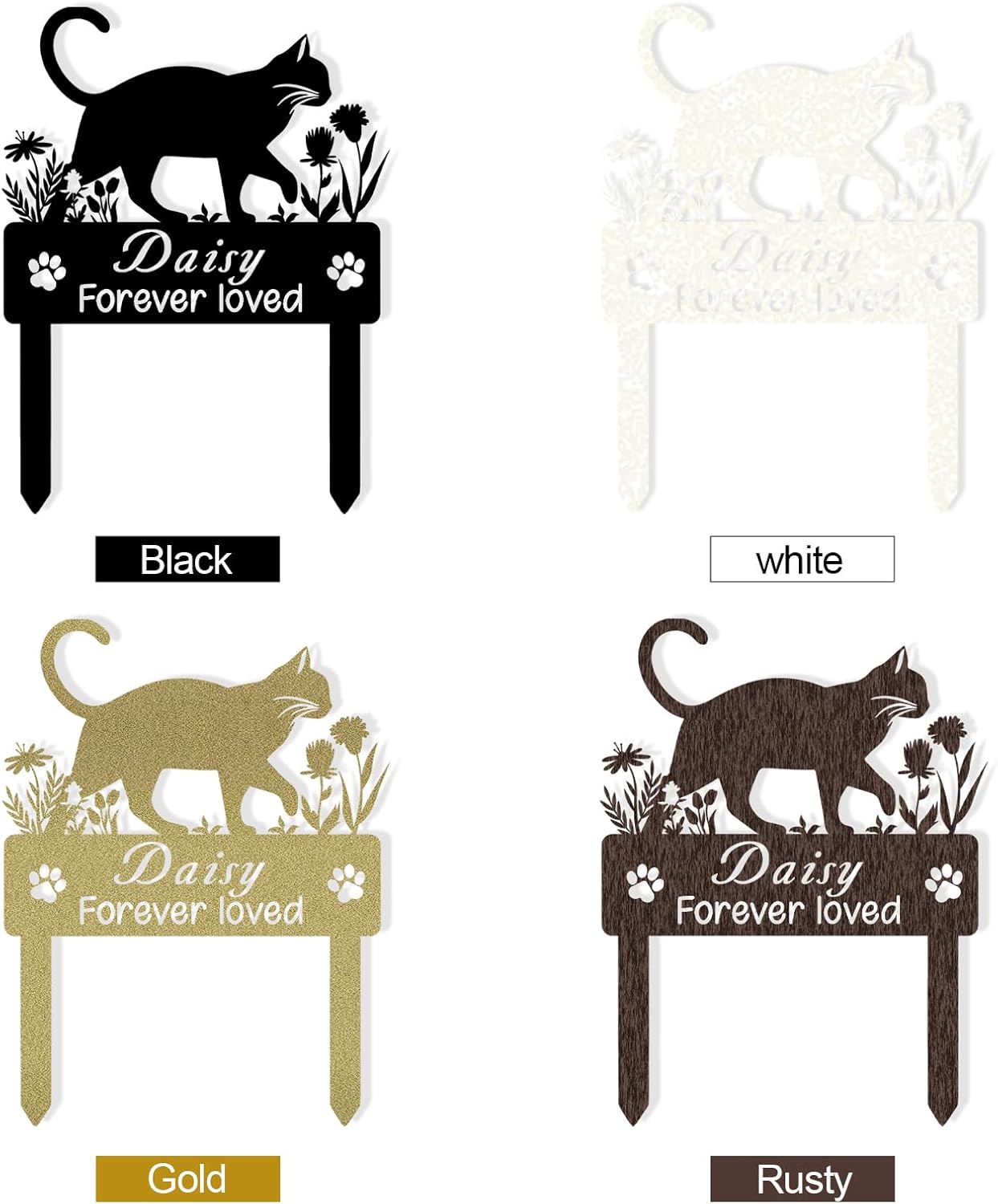 Personalized Pet Memorial Garden Stake, Custom Cat Headstone for Outdoor Decor | Memorial Plaque for Lost Pets-MetalsignX