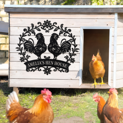 Chicken Coop Sign,Hen House Sign Custom,Metal Chicken Sign,Personalized Chicken Farm Sign,Farm Decor,Farmhouse Decor,Our Little Coop Sign