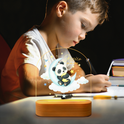 Custom Panda LED Night Light – Soft Blue Glow for Kids Room