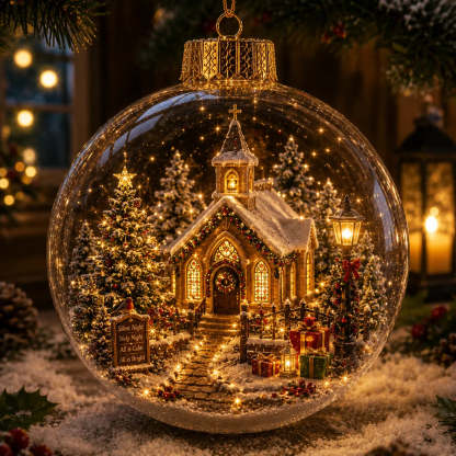 🎄Light-Up Christmas Story Globe Ornament | Magical Mini Holiday World