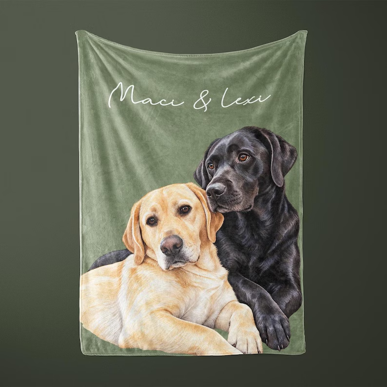 Personalized Blanket for Dog, Dog Blanket, plush dog blanket, pet photo blanket, gift for dog lover, puppy photo blanket, new pet gift