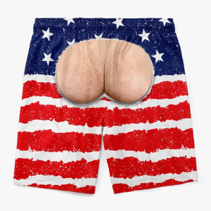 [Copy]Custom Funny Men Swim Trunks - Personalized Birthday Gifts For Husband, Son, Grandson, Brother, Grandpa, Dad, Yourself - Tropical Beach Prank