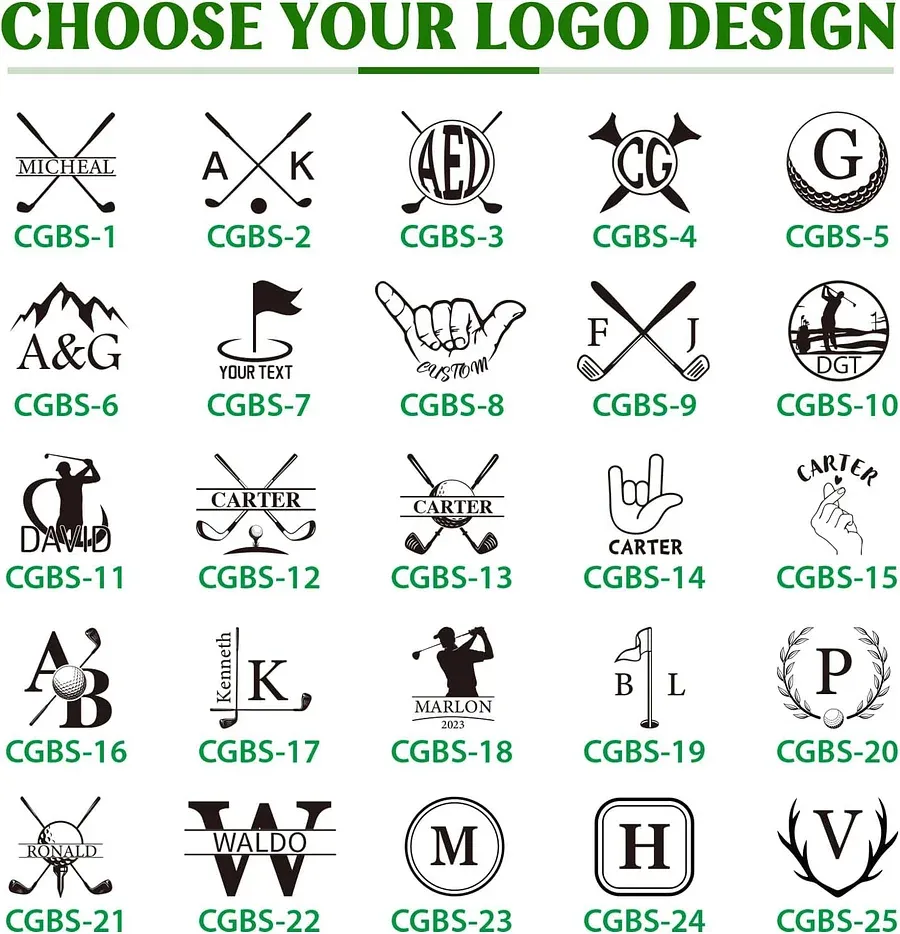 Custom Golf Ball Stamp - Double Sided Personalized 2-in-1 Marker with Name & Icon, Dual Head Reusable Ink Stamper, Water-Proof & Smudge-Free, Ideal Golf Gifts for Men, Dad, Husbands, Golfing Gear