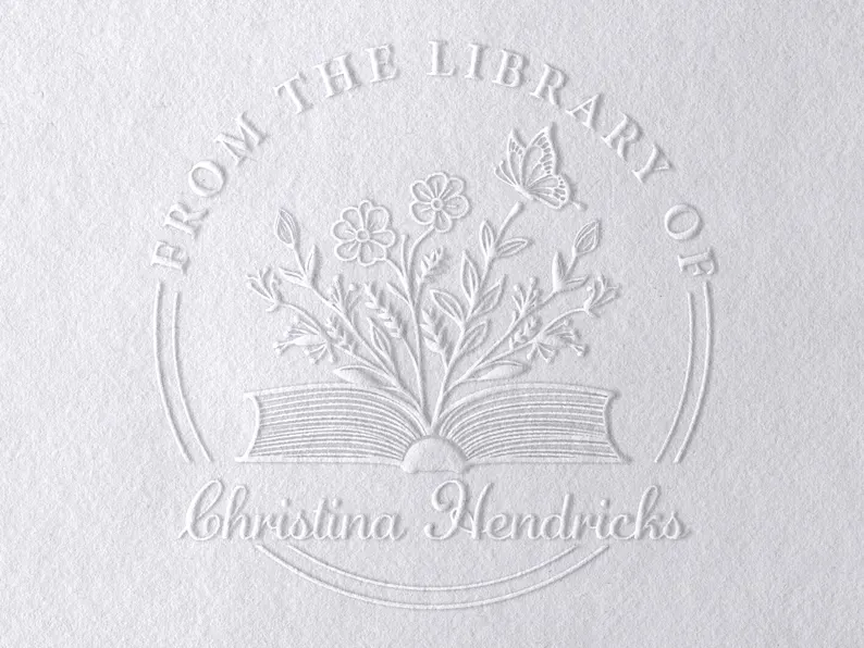 Book Embosser Personalized, Gifts for Book Lovers, From the Library of Book Stamp, Custom Book Embosser, Stamp, Library Embosser w Name
