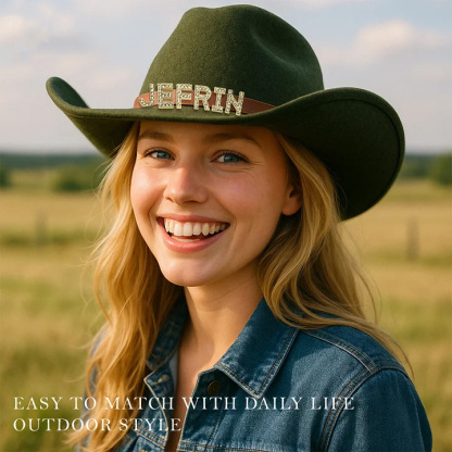 Custom Cowgirl Hats for Women Western Rhinestone Bride Cowgirl Hat Cowboy Hats for Women Girls Bachelorette Party Accessories