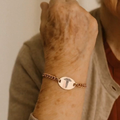 Medical Alert ID Bracelet with Custom Engraving, Adjustable Medical Alert Emergency Bracelet, Allergy/Medical Implant Warning Bracelet