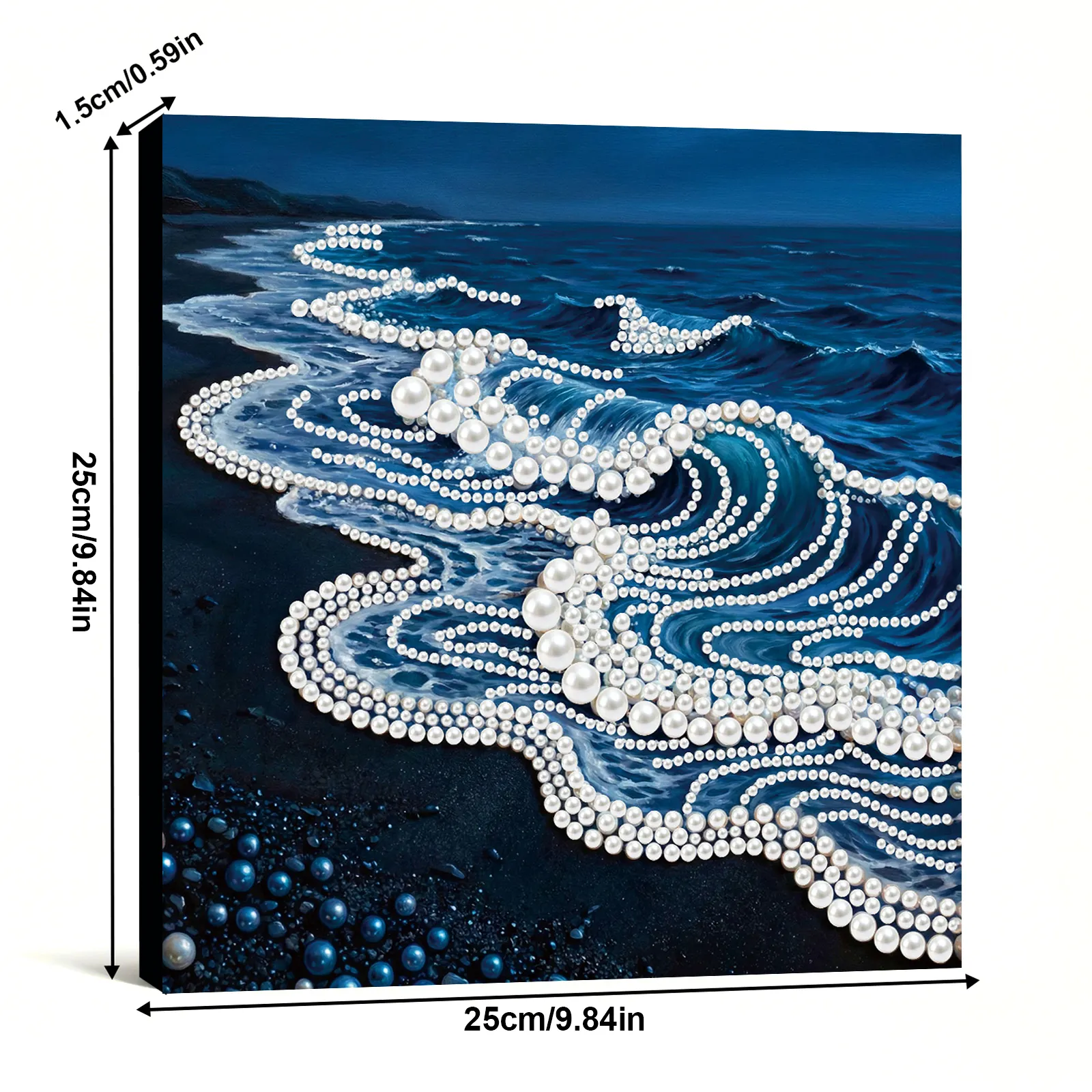 Framed Waves-Pearls Painting Kit DIY Diamond Painting Pearl Dot Crafts 