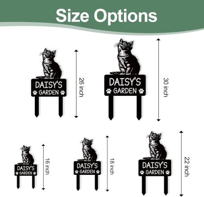 Personalized Pet Memorial Garden Stake, Custom Cat Headstone for Outdoor Decor | Memorial Plaque for Lost Pets-MetalsignX