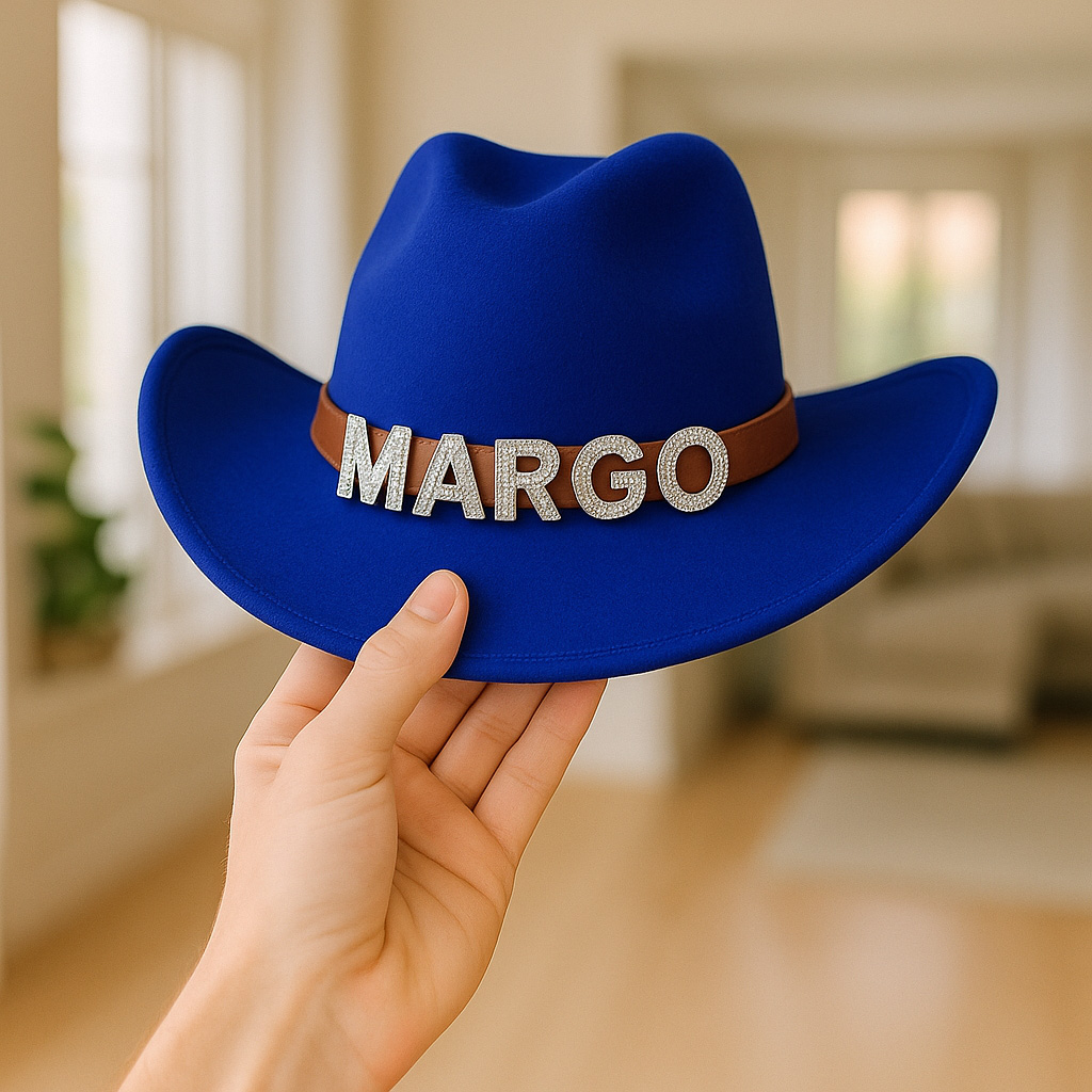 Custom Toddler Cowboy Hat for Kids, Personalized Rhinestone Cowgirl Hat for Girls Boys, Sparkly Cowboy Hat for Women Men