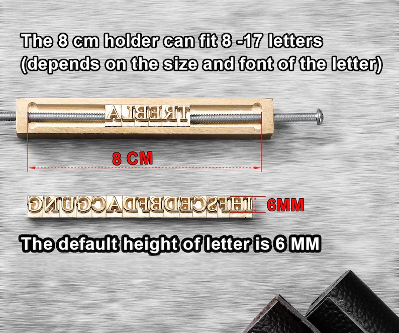 Custom Interchangeable Copper Stamp / Interchangeable Wood Brand Iron Heat Emboss with Letter / Leather stamp sets