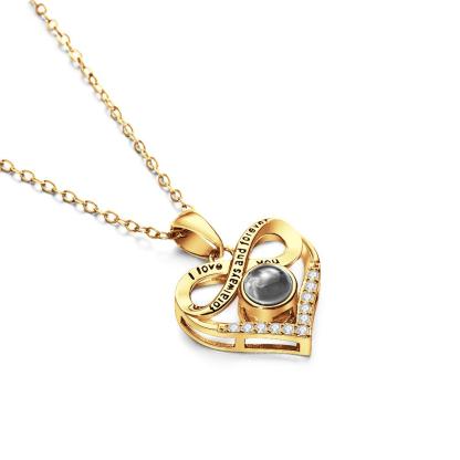 Custom Infinite Photo Projection Necklace Memorial Gift for Mom Infinity Love Necklace Personalized Picture Inside Jewelry