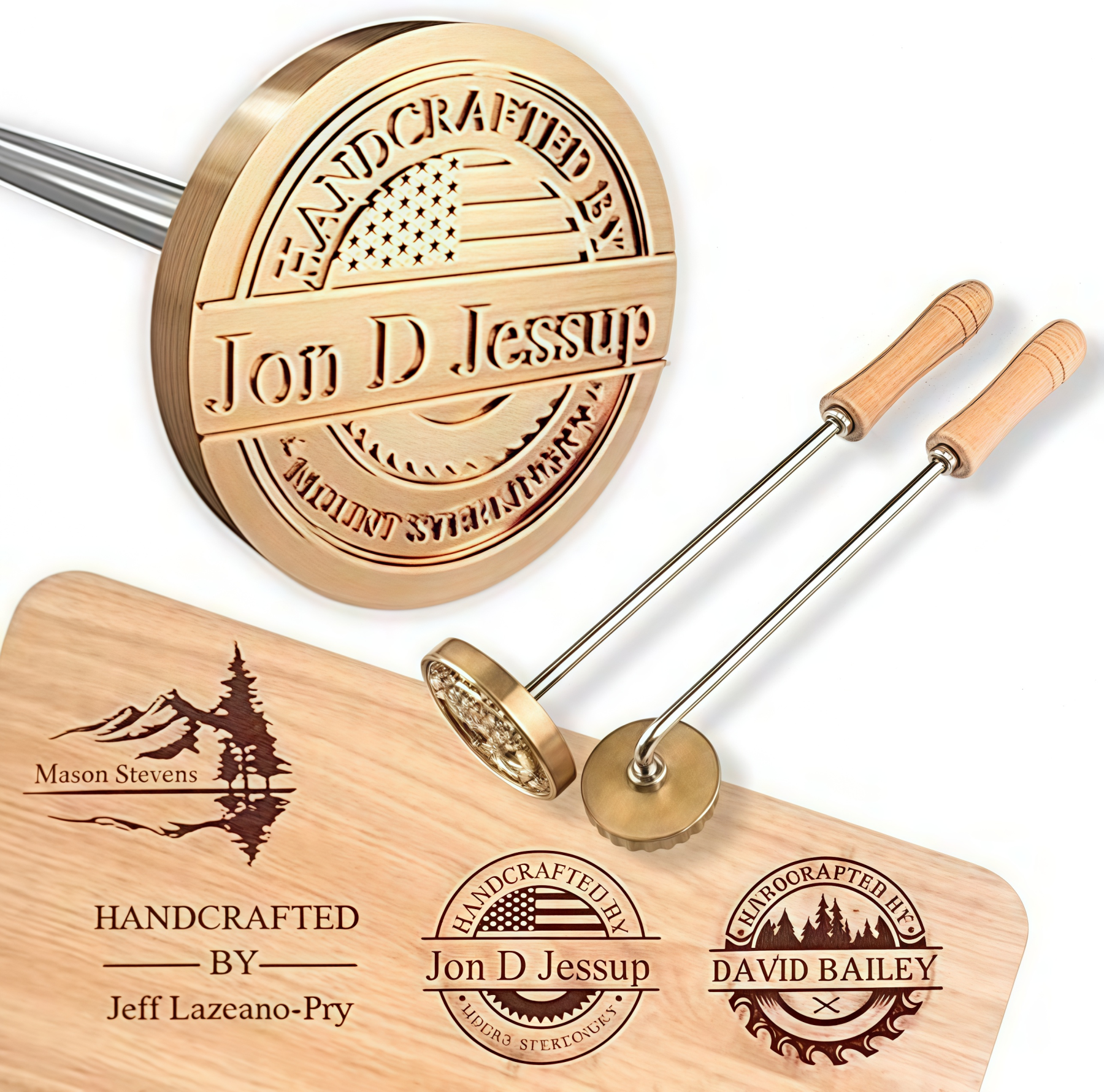 Custom Wood Branding Iron – Personalized Logo Temperature-Controlled Wood Burning Stamp with Electric and Manual Options, Metal Branding Iron for Leather, Food, Meat, and Letter Designs, Gifts for Weddings & Handcraft