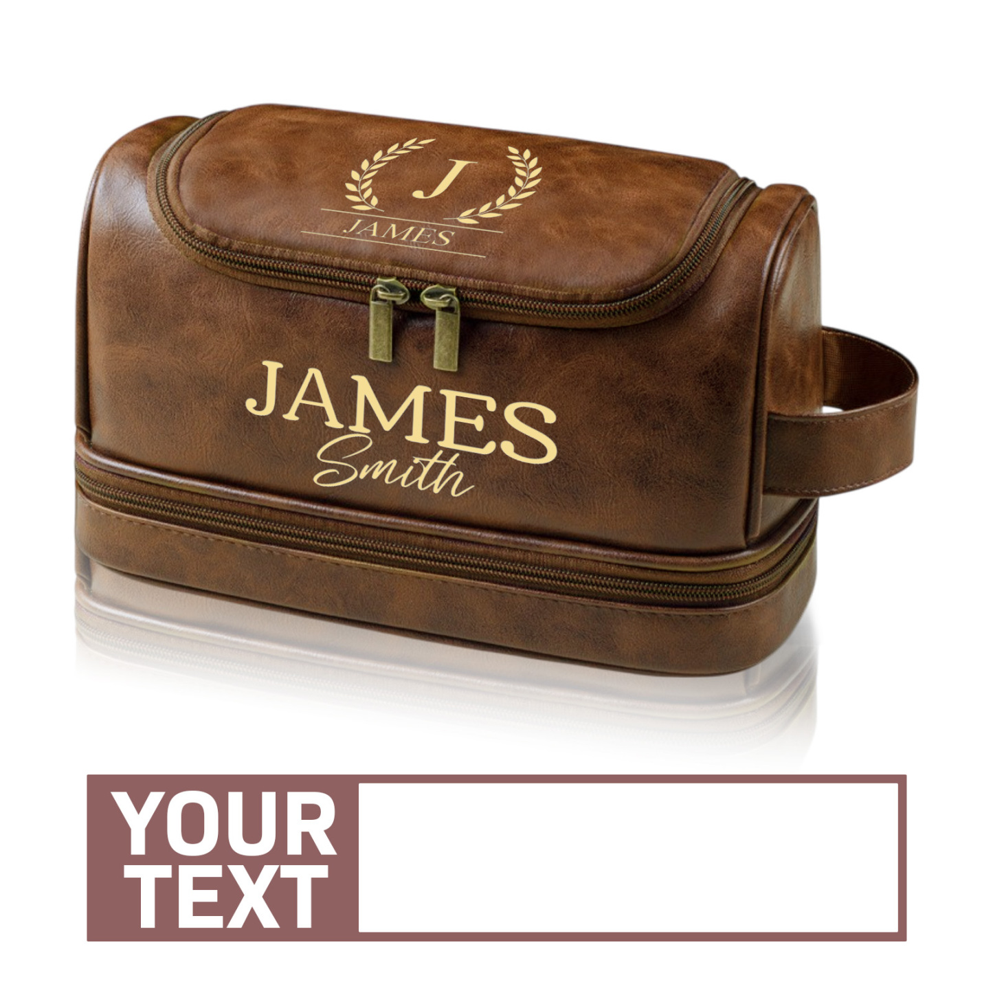 Personalized Men's Leather Toiletry Bag, Dopp Kit, Groomsmen Gifts, Anniversary Gift for Him, Travel Toiletry Bag, Men's Leather Accessory