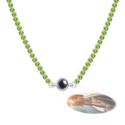 Custom Photo Projection Necklace Fashion Tennis Chain Gift