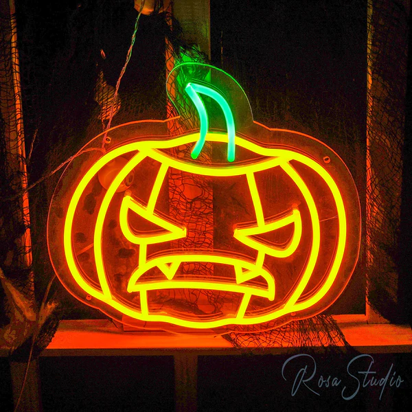 Custom Halloween Neon Wall Sign, Handmade LED Light Up Decor For Holiday & Parties