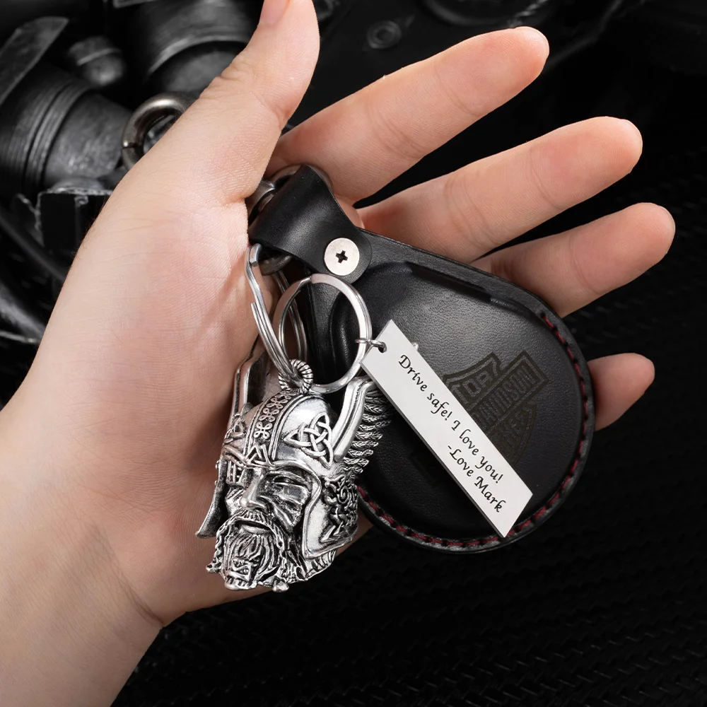 Personalized Odin Viking God Bells Ride Bell Biker Gift Good Luck Charm Key Chain Motorcycle Keychain Jeep Keychain Gremlin Bells for Motorcycle