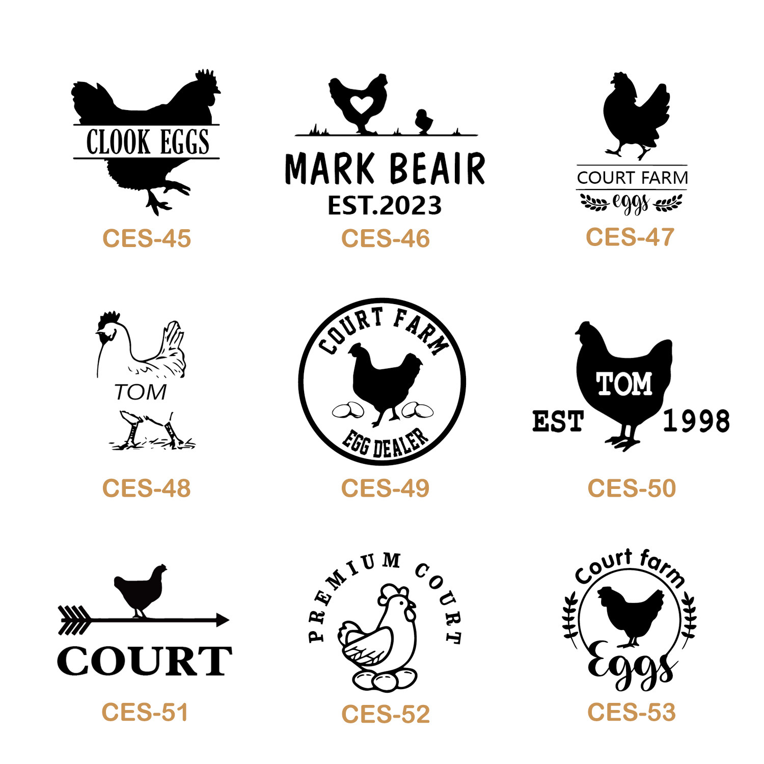 Custom Egg Stamp with Ink Pad ,Personalized for Chicken or Duck Eggs