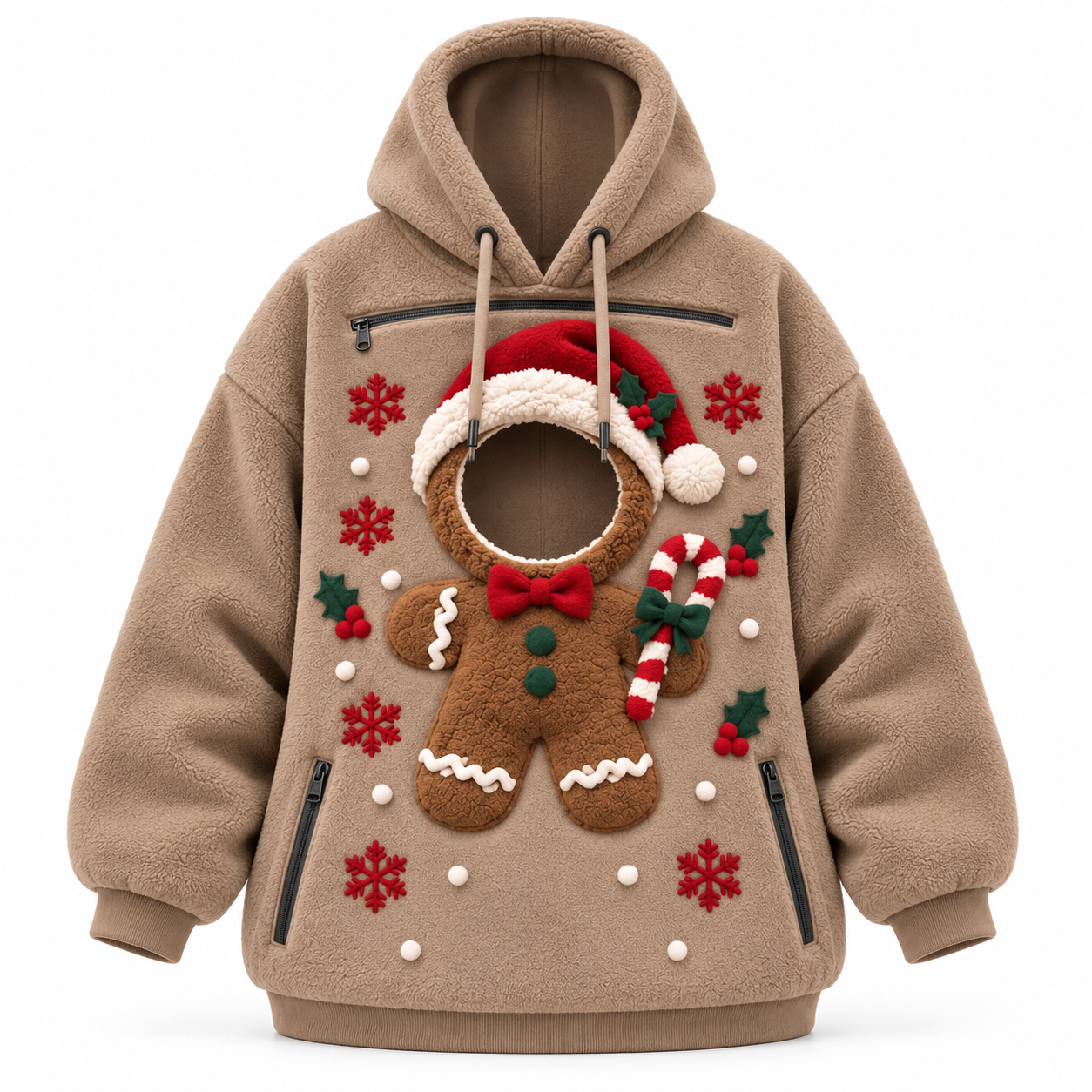 Christmas Pet Carrier Hoodie, Santa Dog Holder Sweatshirt, Puppy Pouch Pocket, Holiday Animal Gift Festival Apparel