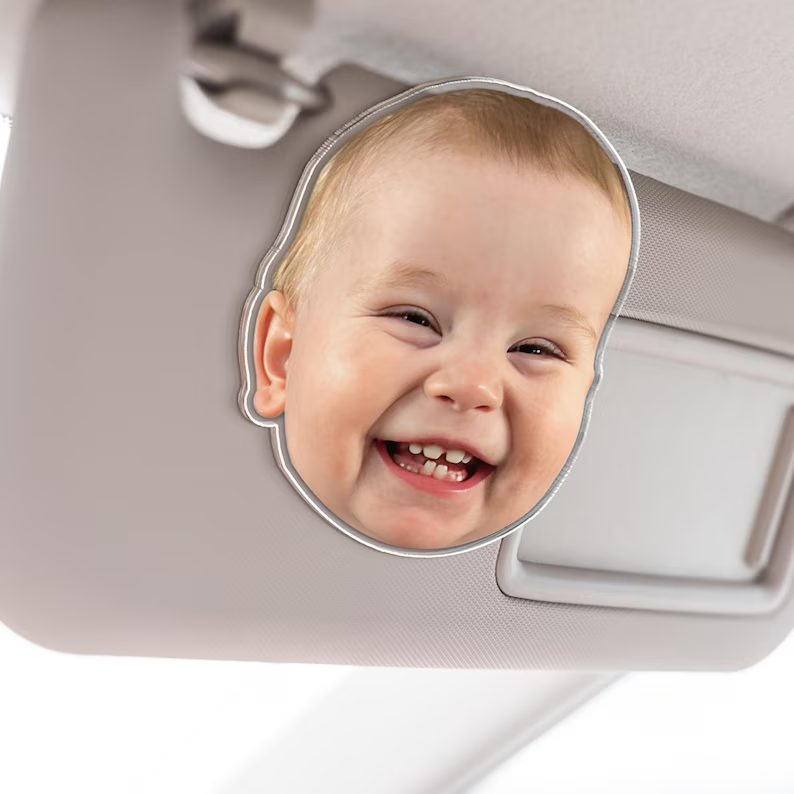 Personalized 1st Father's Day Gift For Dad, Custom Photo Car Visor Clip, Baby Photo Car Sun Visor Clip, Drive Safe Daddy, Gift For Husband